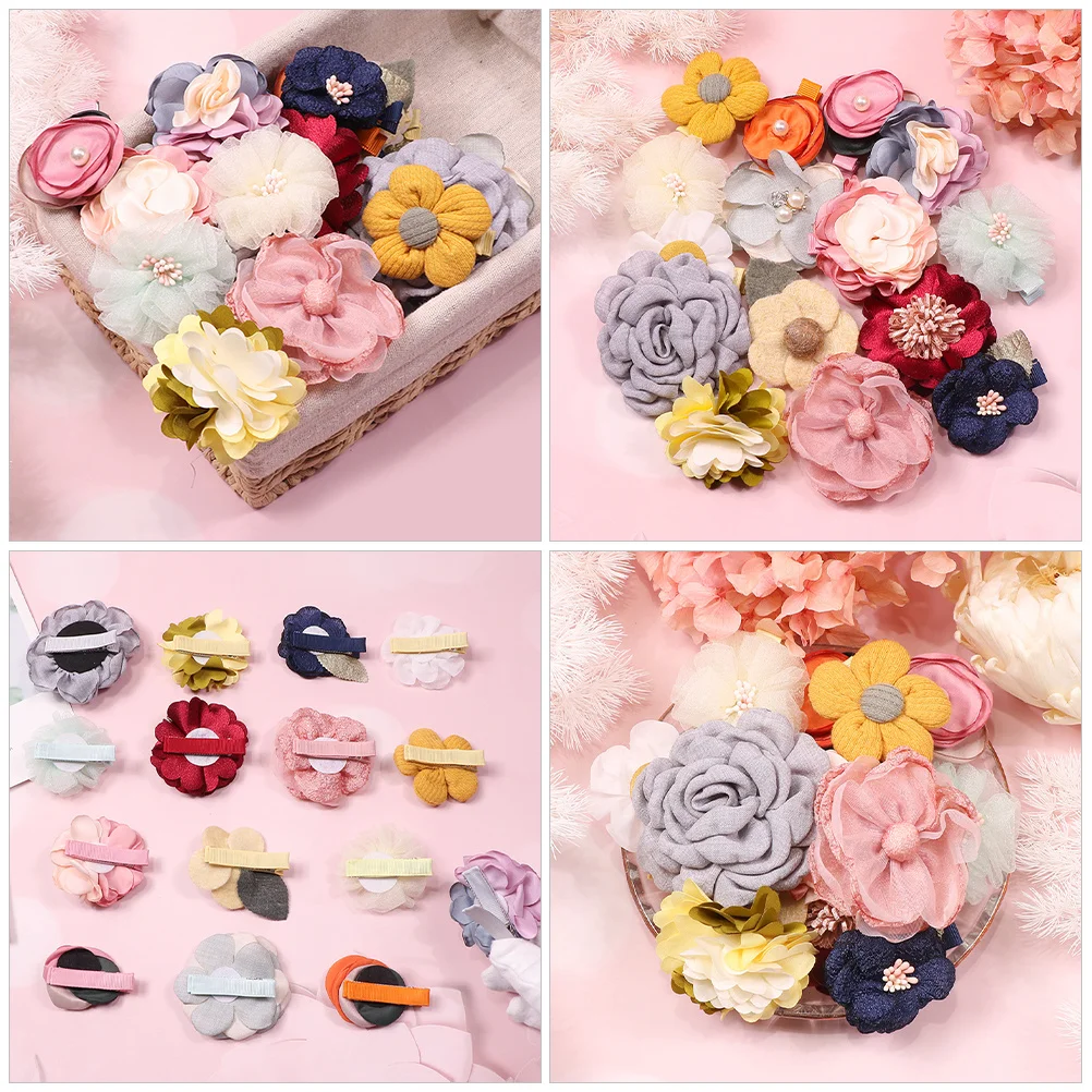 

15Pcs Flower Hair Clips Multicolor Floral Barrettes Cute Hair Accessories for Girls Everyday Wear Flower Clips