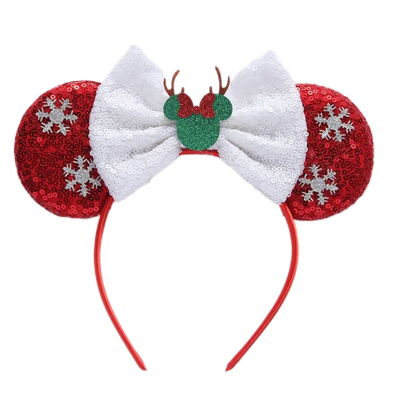 Bandeau de cheveux de Noël à paillettes pour filles, accessoires d'oreille de souris, nœuds de cheveux, fête de vacances, cosplay, cadeau pour enfants