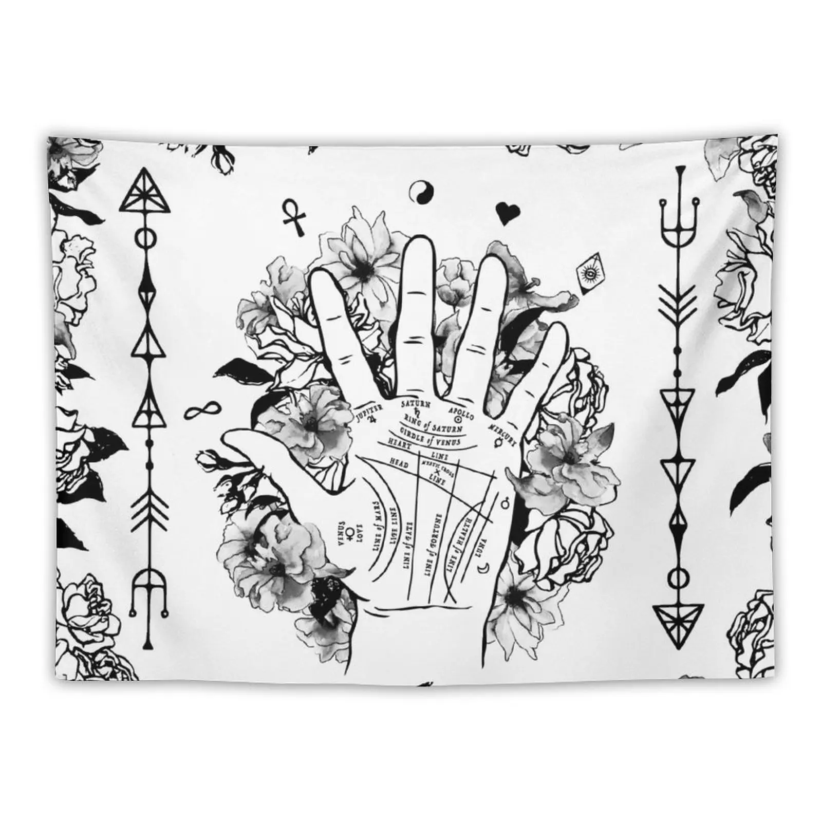 

Palm Reading & Roses Tapestry Nordic Home Decor Wallpapers Home Decor