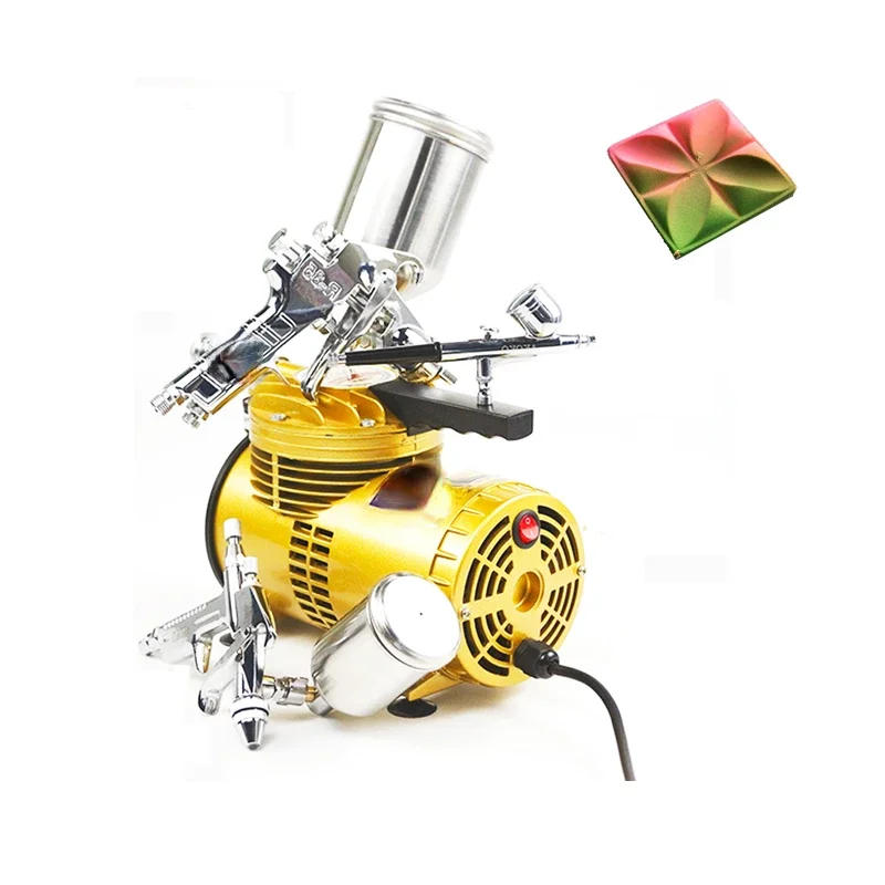 Gold Color Sprayer Machine Sweets Sand Blasting Machine Baking Mousse Single Cylinder Cakes Sprayer Chocolate Spray Gun