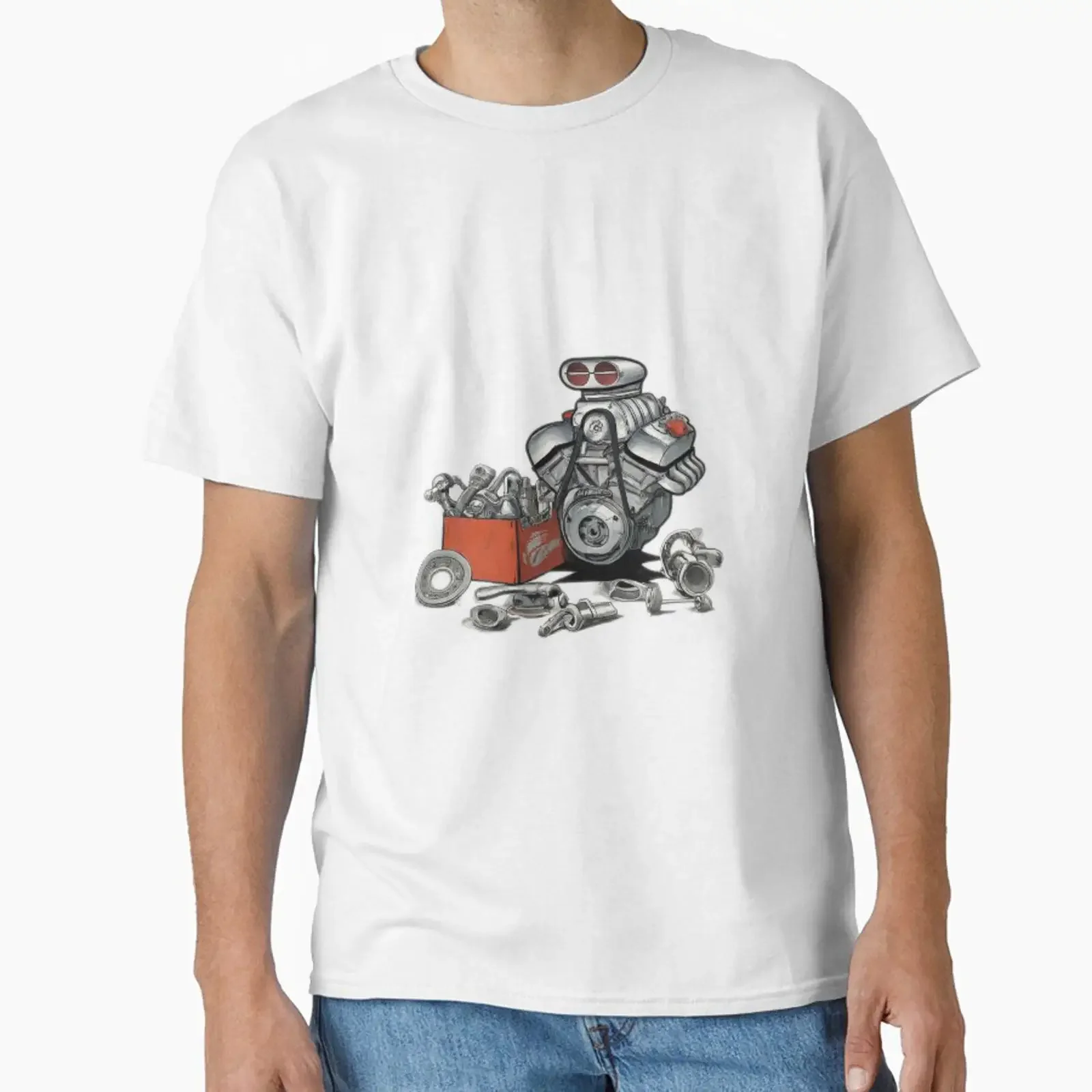 Engine Maintenance designed and sold by VintageCarsShop vintage Washed fashion Stretched Top For Everyday Wear Casual