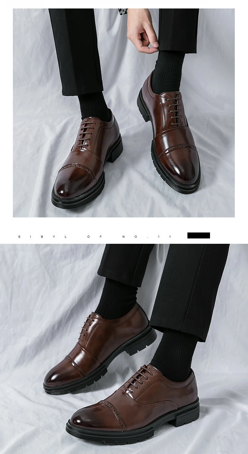 Zapatos Brogue clásicos para hombre, zapatos de cuero de tendencia para bodas y eventos sociales, zapatos de vestir de alta calidad para hombre, zapatos informales de negocios para hombre