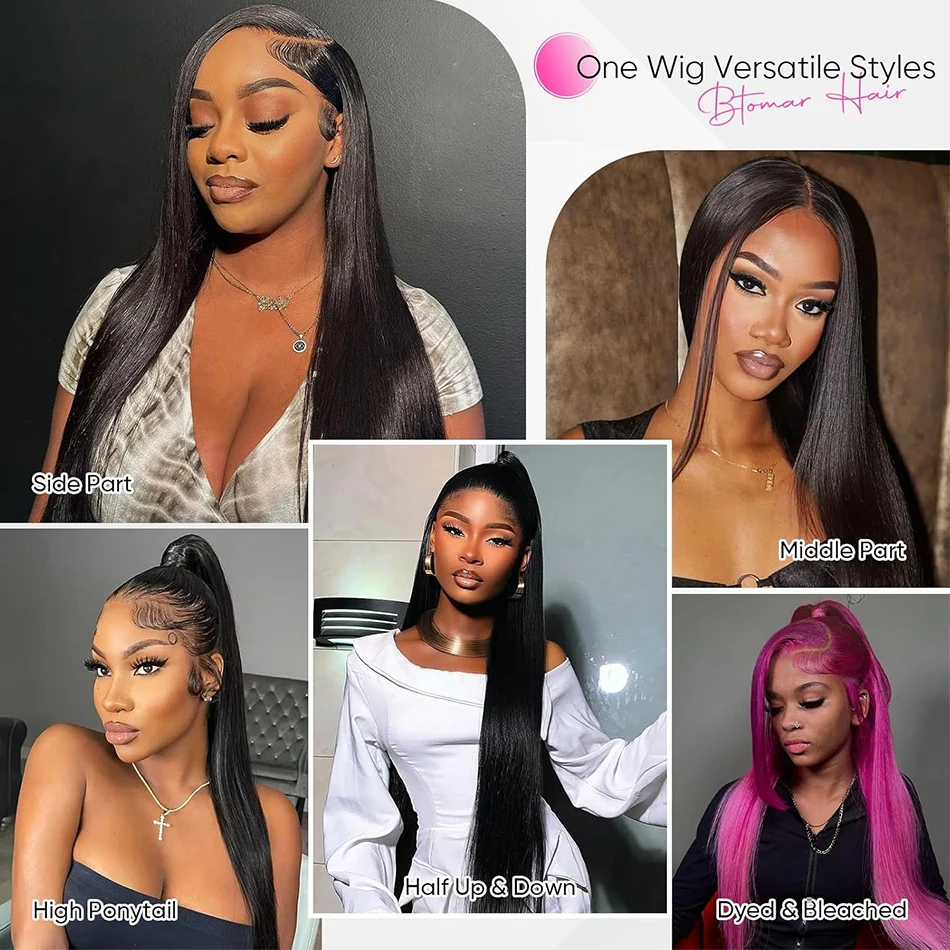 Straight Human Hair Wig 360 Full Lace Wigs Human Hair 13x6 HD Transparent Lace Frontal Wig 4x4 Closure Wig Pre Plucked