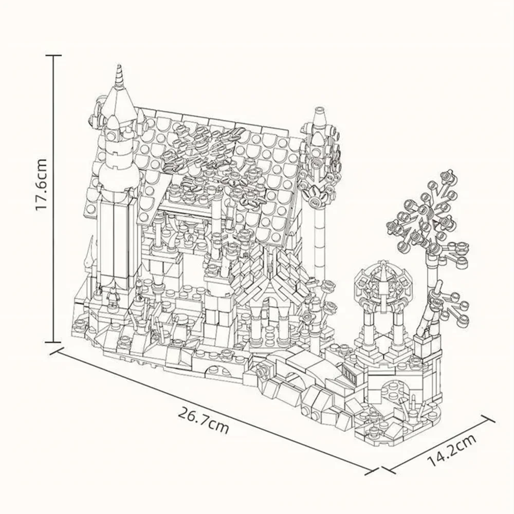 Magical Medieval MOC-Knight Castle Home Display America TV Series Model Building House Toy Party Gift view 5