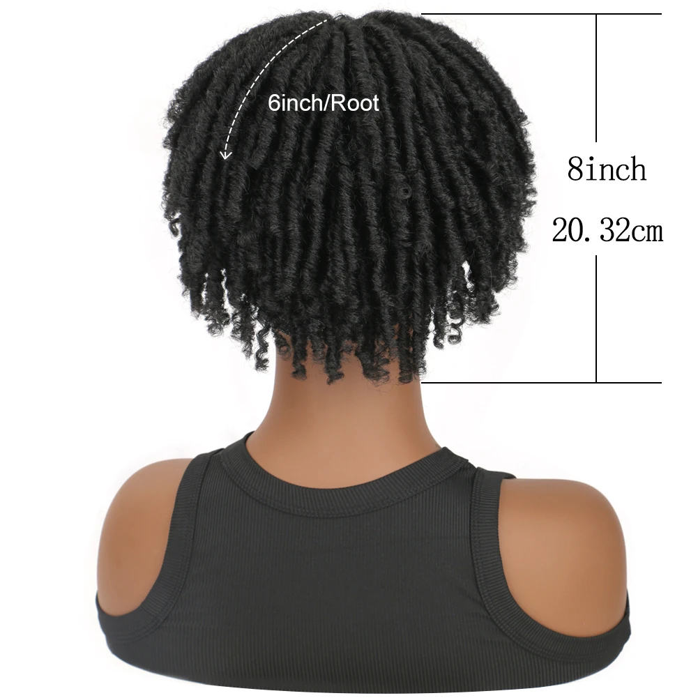 Belle Show Synthetic Dreadlock Hair Topper Elastic Drawstring Topper With Scarf 6 Inch Short DreadLocks Hair Pieces For Women