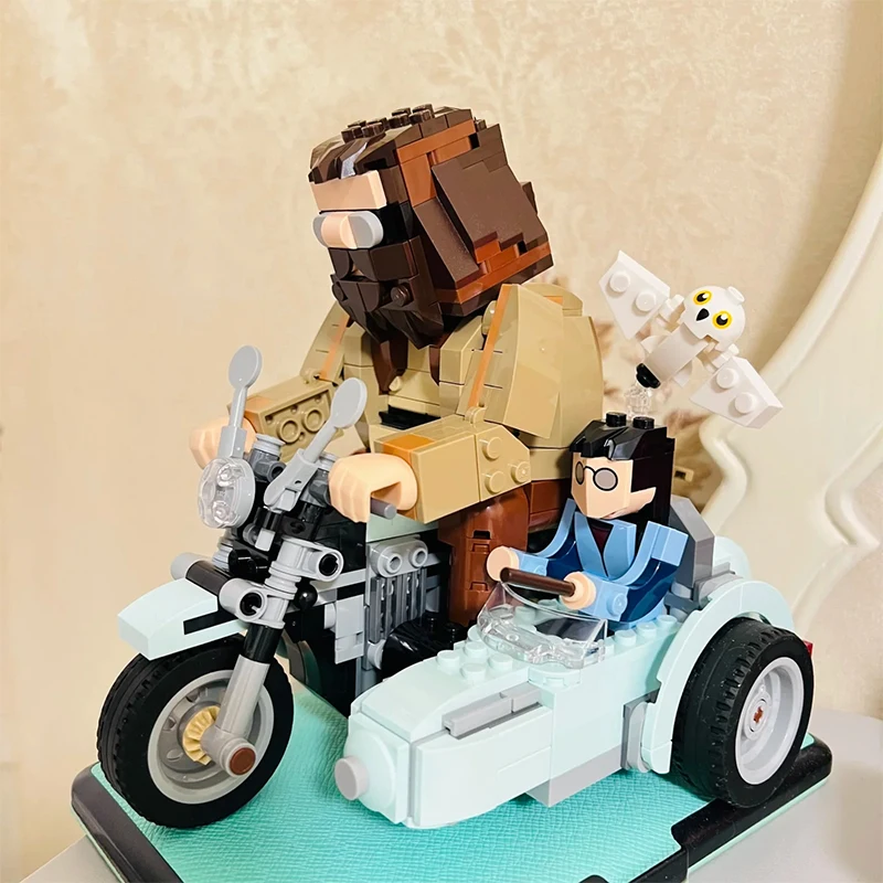 

617 шт. креативные строительные блоки для мотоциклов Hagrid & Harry MOC, сборные кирпичи, игрушка в подарок для взрослых и детей