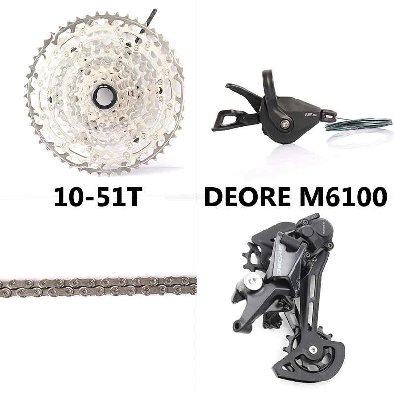 SRAM SX EAGLE MTB Bicycle Groupset,Bike Kit, 12 Speed,11-50T Cassette, DEORE M6100 Trigger Shifter Lever,Rear Derailleur 10-51T