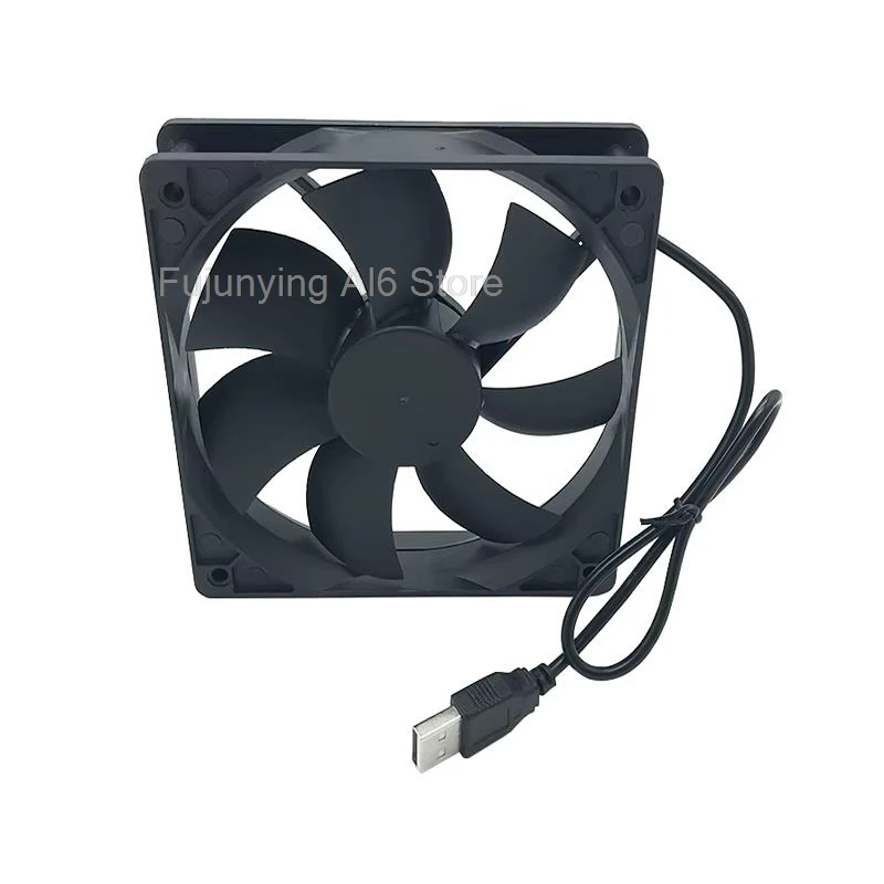 

DC 5010 8025 9025 12025 5V USB Exhaust Cooling Fan Powered Computer Case Black USB Interface for TV Box Router Silent Cooler A6