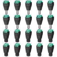 5 Pairs Male and Female Welding-Free DC Plug 5.5*2.1mm Welding-Free DC Female Head Green Terminal Monitoring Power Plug Push-But