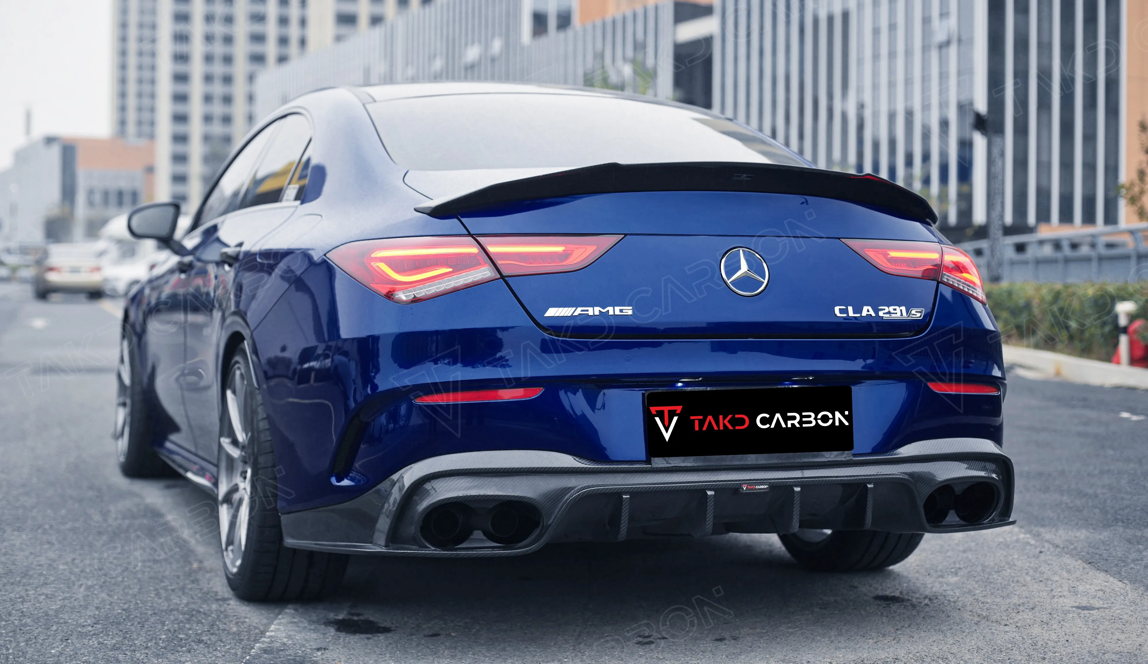 Carbon Real Car Data Development Dry Carbon Fiber Rear Bumper Lip Diffuser For BENZ CLA45S C118