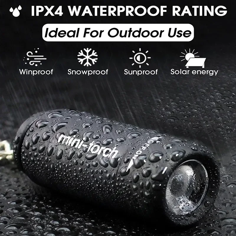 LED Mini Keychain Lights USB Rechargeable Waterproof Torch Light Portable Multifunctional Strong Flashlight For Outdoor Camping