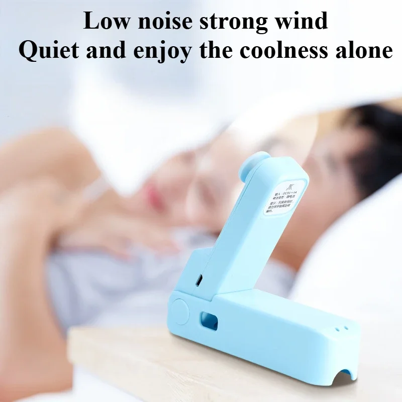 Nuovo piccolo ventilatore portatile portatile creativo mini tre velocità regolabile colore solido ricarica ventola piegata supporto per telefono illuminazione a LED