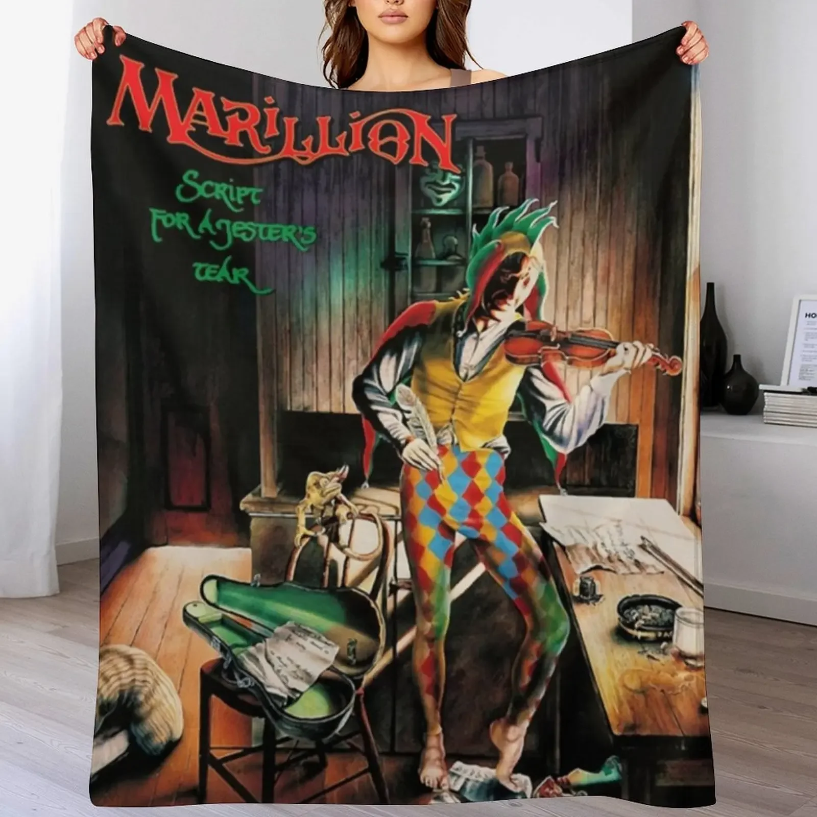 Marillion: Script For A Jester's Tears Throw Blanket Soft heavy to sleep Blankets