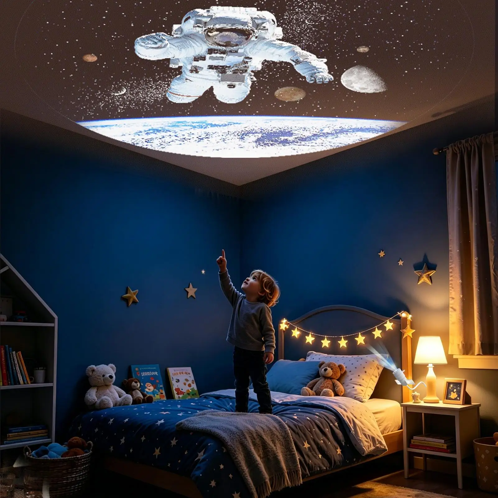 USB Star Projector 360 Degree Adjustable Portable With 10 Projection Films Mini Star Projector Light For Bedroom Living Room Car