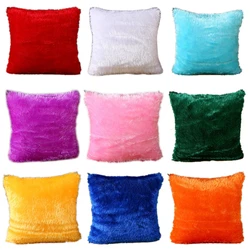 Solid Color Plush Cushion Cover Modern Home Decor - Soft And Cozy Sofa Pillowcase For Living Room, Bedroom, And Car 43*43cm