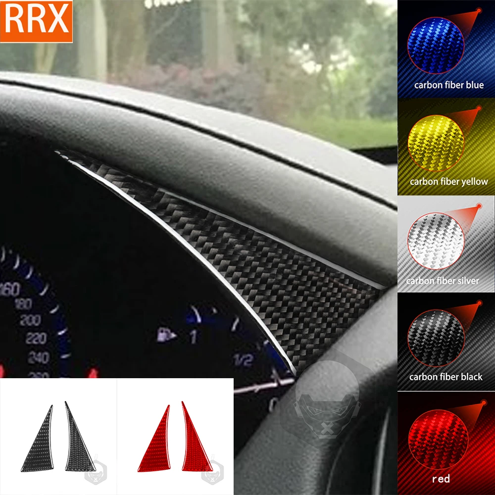 For Cadillac Ats 2013-2019 Center Dashbaord Speedometer Trim Panel Cover Parts Soft Real Carbon Sticker Car Interior Accessories