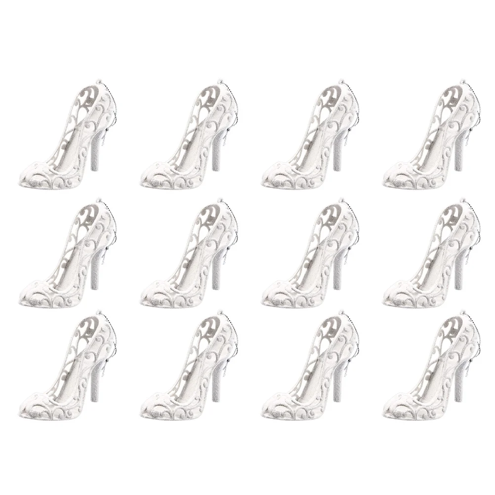 12 Pcs Top Hat Christmas Tree Pendant Slipper Heels Foam High Shoe Party Decoration Backdrop