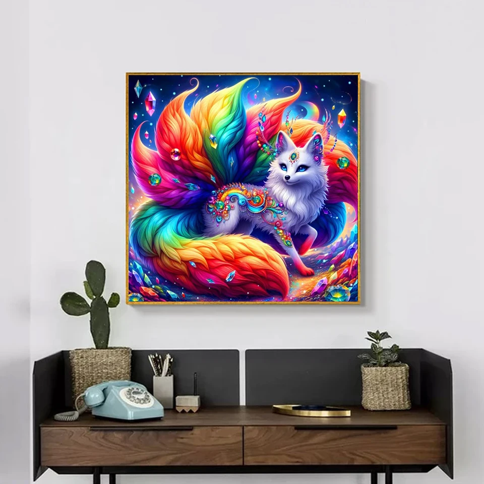 Diamond Mosaic Painting Jewels Embroidery Cross Stitch Kit Fantasy Animals Dragon Phoenix Wolf lion Fox Wall Decor Rhinestone