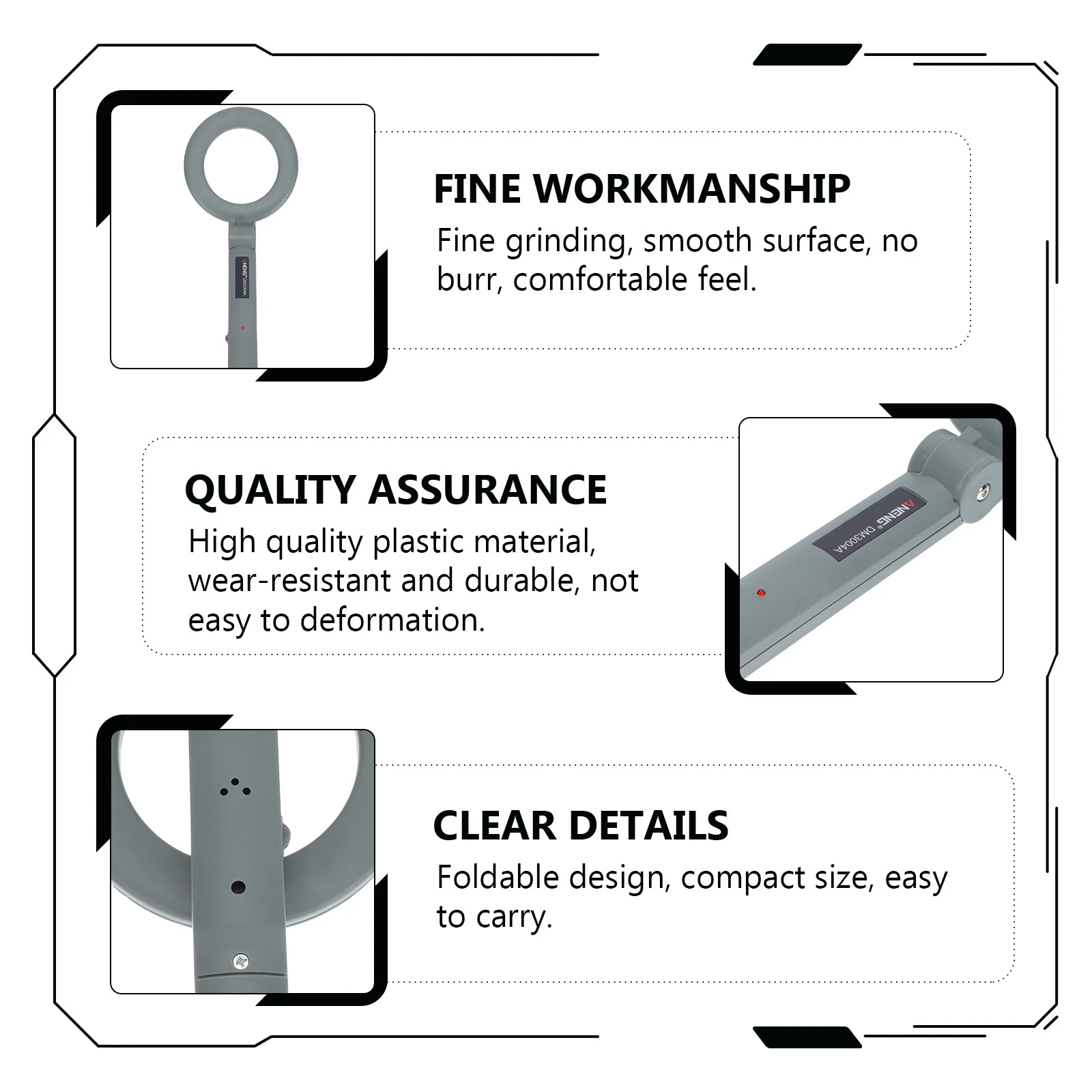 1Pcs High Sensitivity Metal Handheld Security Device for Jewelry Search Mall Hotel Safety Check Tool