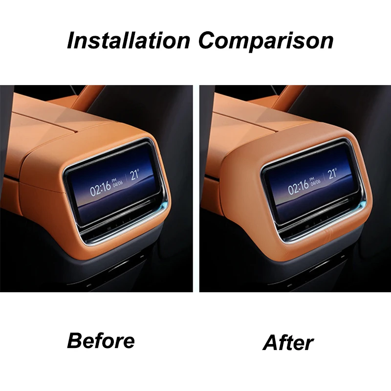 ل Xiaomi YU7 2025 2026 سيارة الخلفي منفذ الهواء عرض حامي إطار غطاء ملصق الكانتارا اكسسوارات السيارات الداخلية