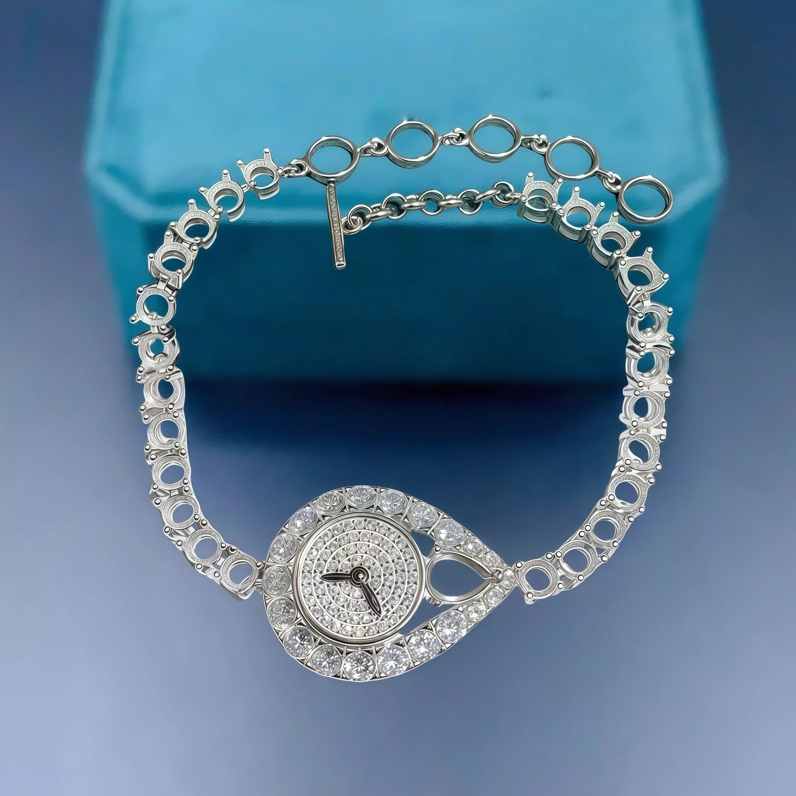 

Setting 5*7mm Stone S925 Sterling Silver DIY Empty Holder Bracelet Fine Fashion Jewelry Wrist Watch Modeling Zircon Design Woman