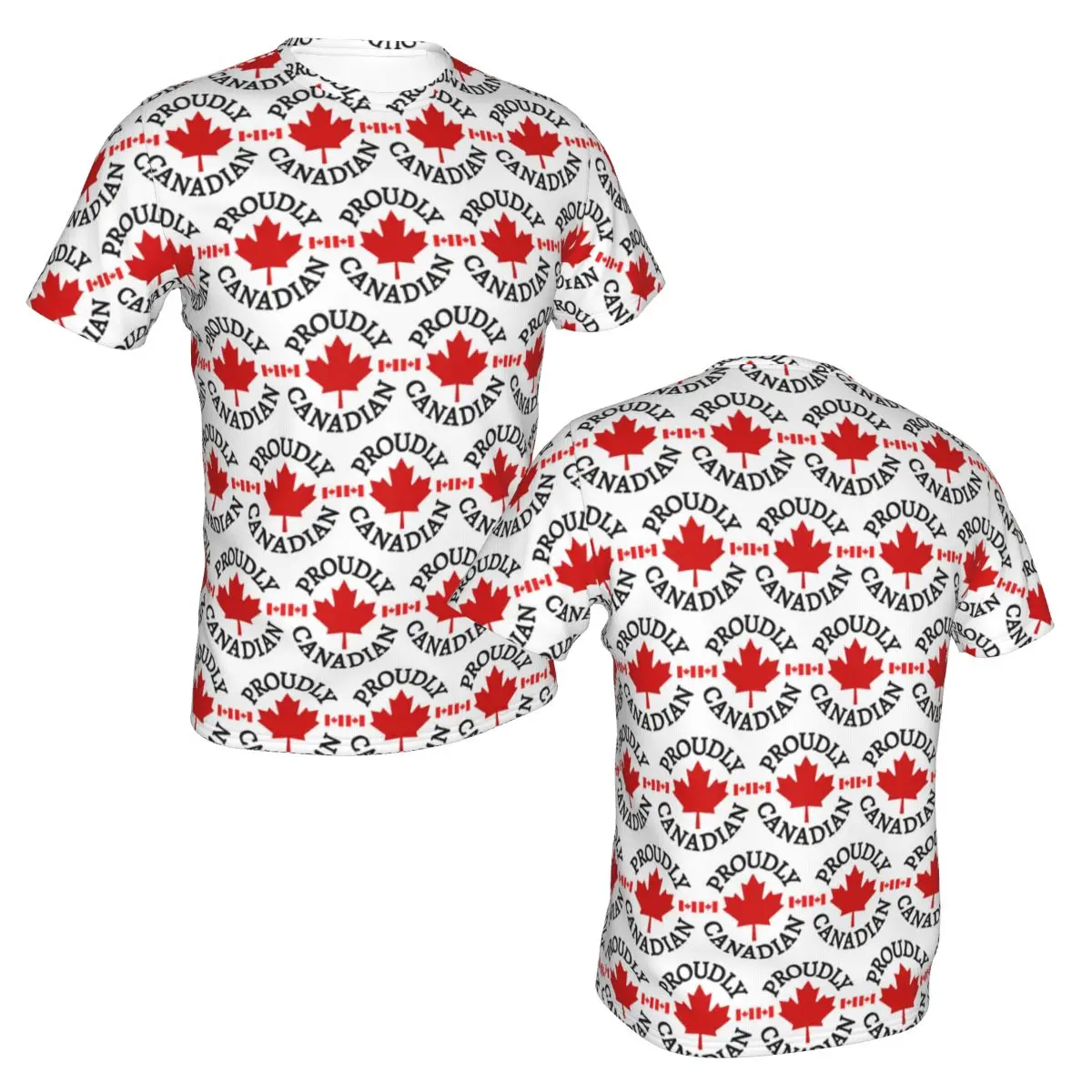 100% Cotton Proudly Canadian With Maple Leaf And Flag Canada T-Shirt Men's Funny T Shirt Men O-Neck Summer Shirts Tops