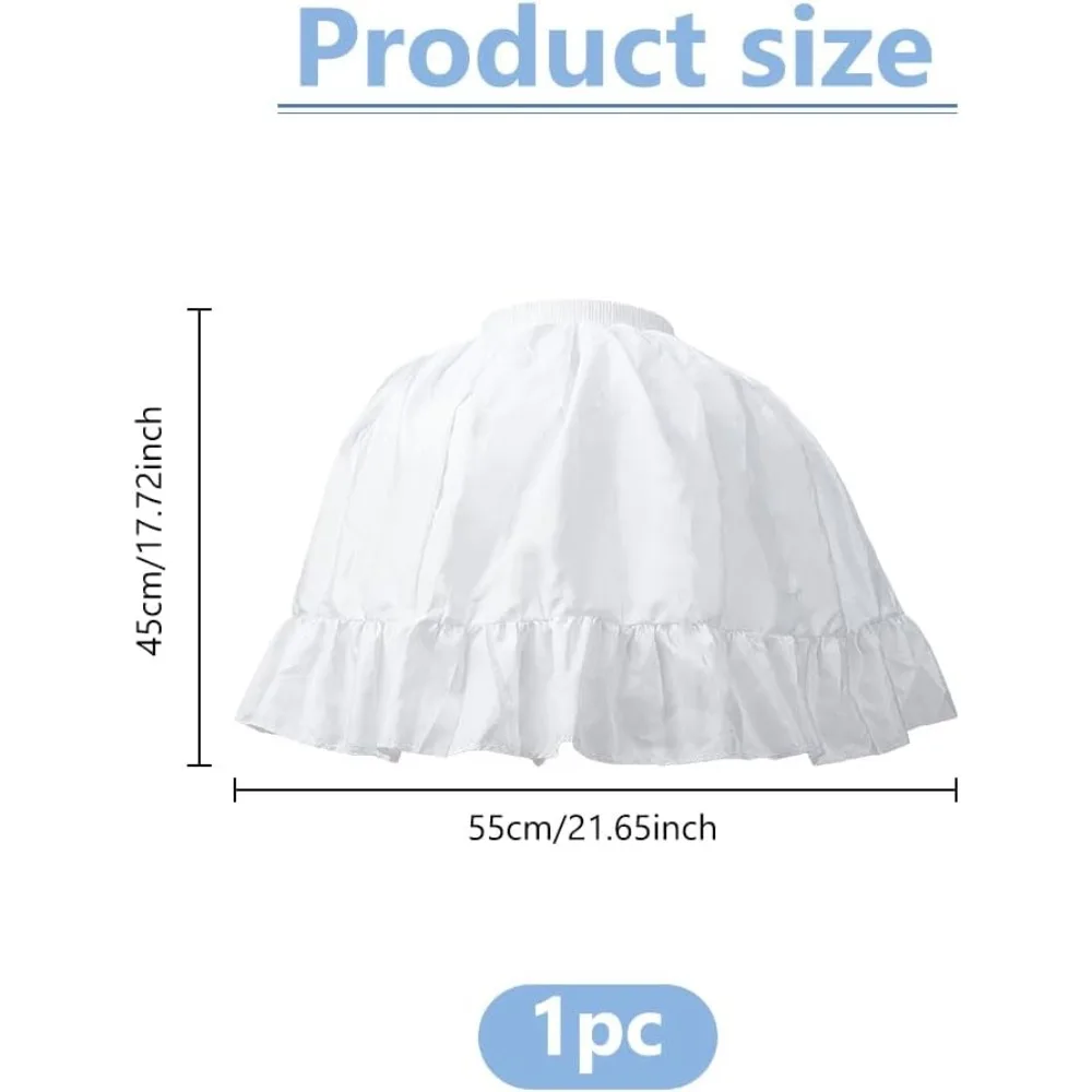 Women’s Petticoat Skirts White Short Petticoat Skirt Women Crinoline Petticoat Cotton Elastic Waist Petticoats 45cm Short