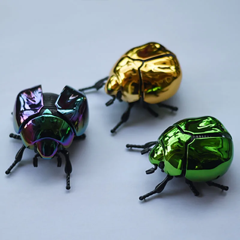 Wind Up Beetle Bionic Toys Creative Prankster Animated Insect Toy Model Scarab Beetle Children's Plastic Animals Wind Up Toy