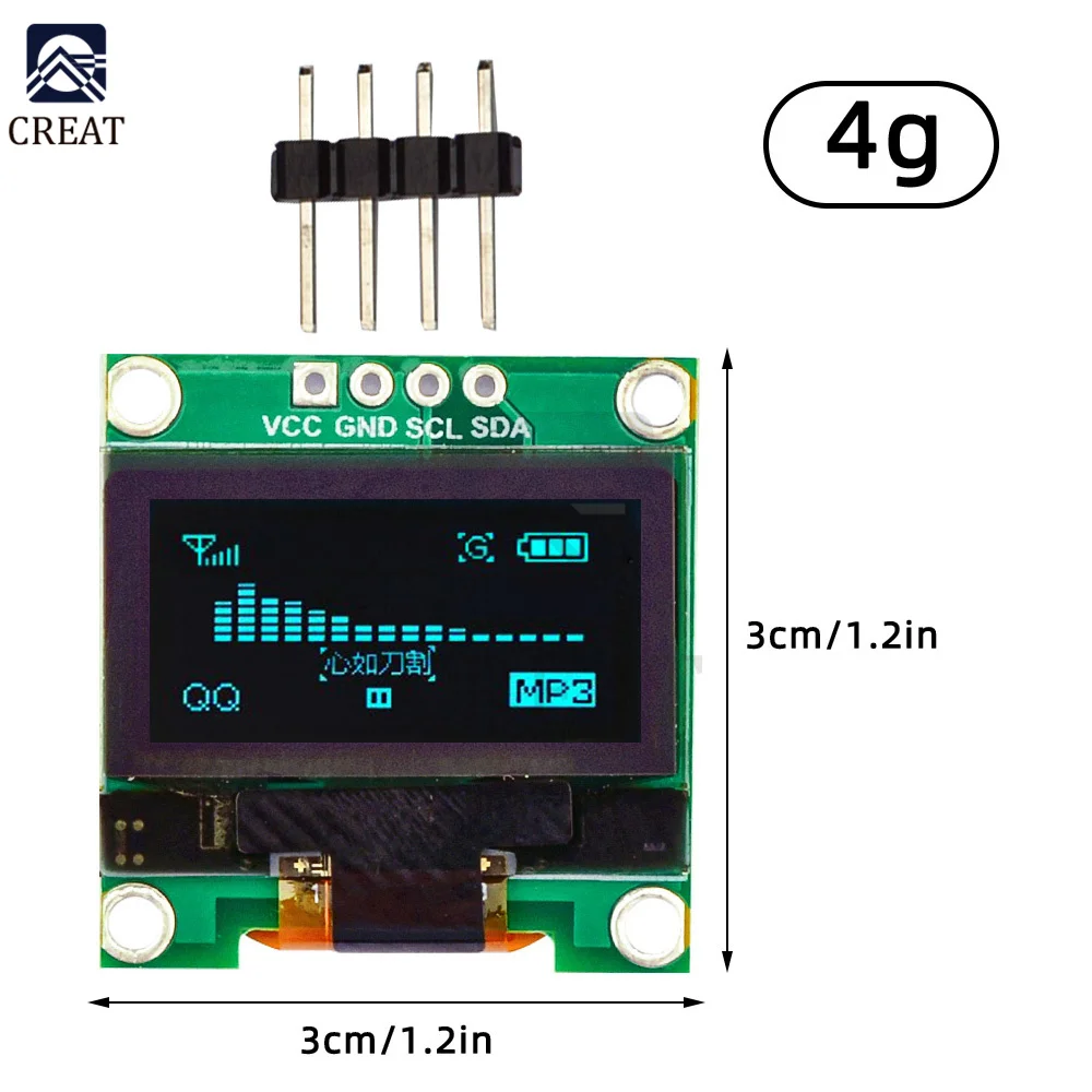 Panneau d'affichage LCD pour Arduino, Module OLED 0.96 pouces, Interface IIC/I2C, résolution 128X64