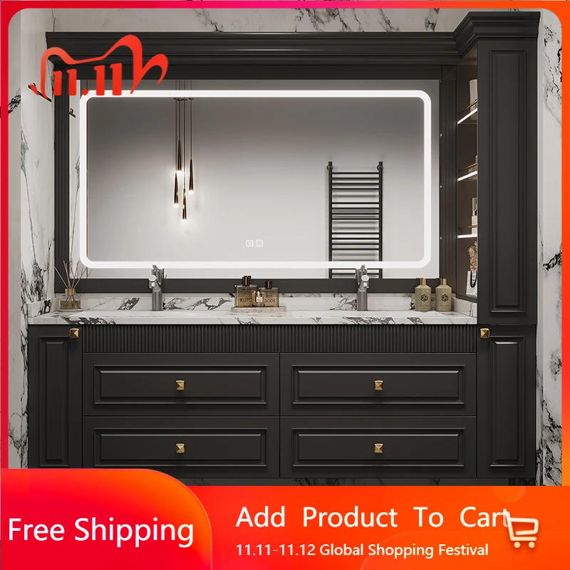 

Легкий роскошный шкаф для ванной комнаты, французский выход для хранения, туалетный столик для ванной комнаты, угловые полки, настенная мебель Badkamer Meubel