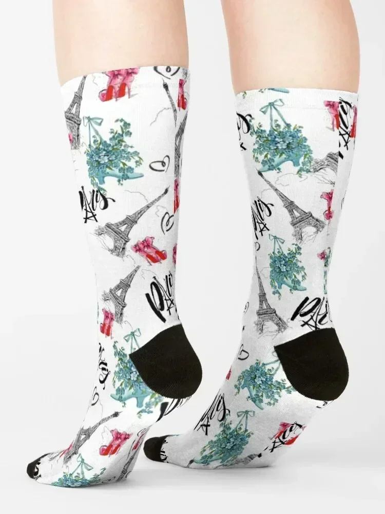 all-over Eiffel Tower print Socks designer brand moving stockings Christmas Toe sports Socks Women's Men's