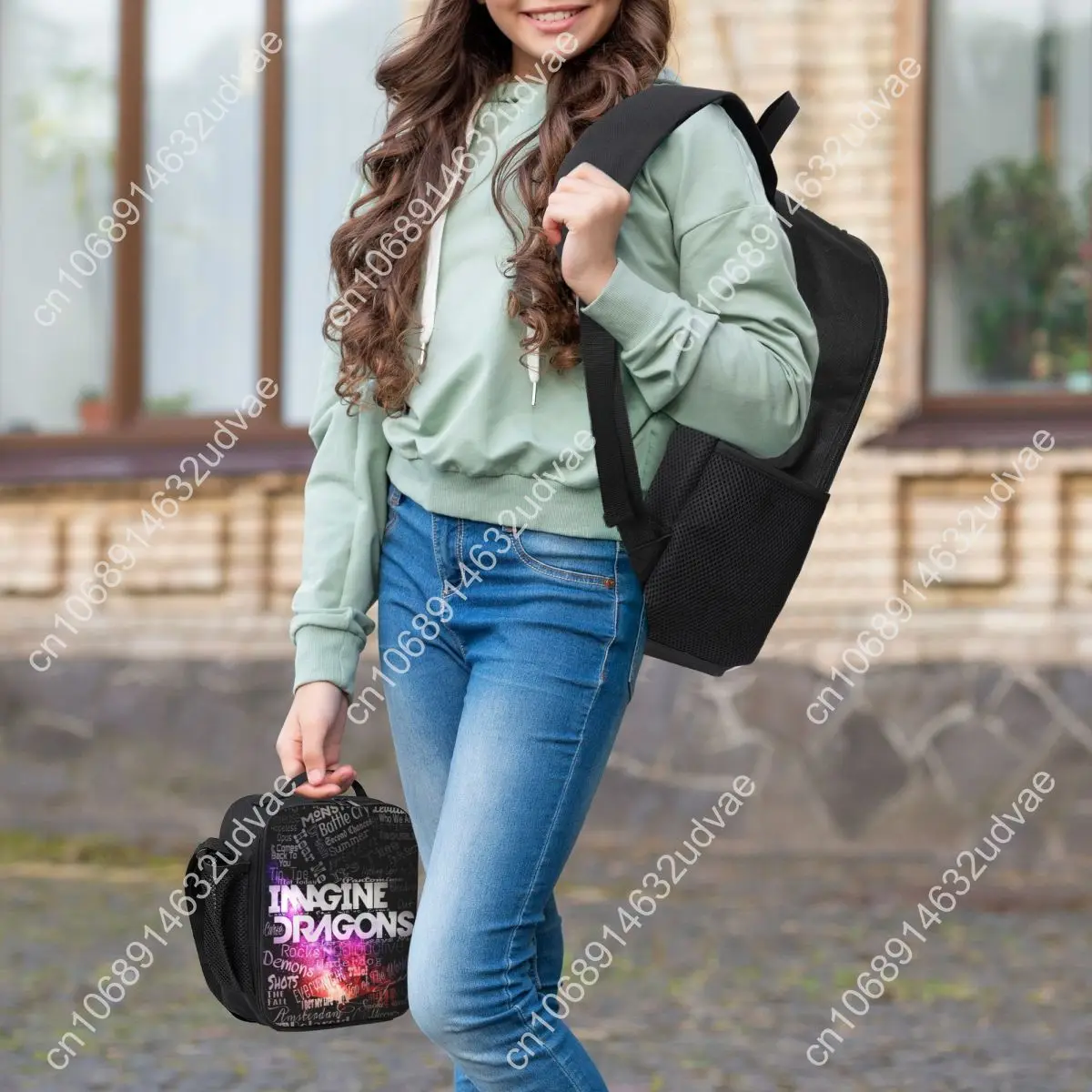 Imagine Dragons Backpack Student Boys Girls BookBag School Bag Laptop Shoulder Bags 3ps Insulated Lunch Bag Pencil Case