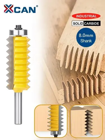 XCAN-fresa de pegamento para juntas de dedo, vástago de 8mm, Panel elevado, brocas de enrutador de juntas en V para espiga de madera, broca de espiga cónica para carpintería