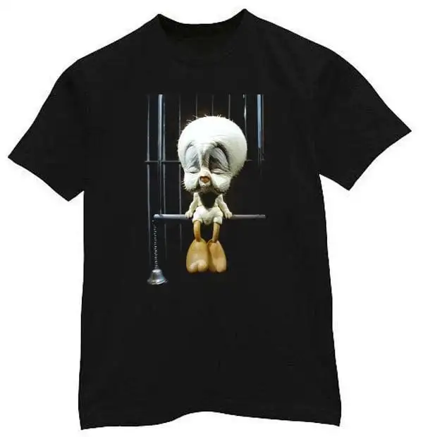 Banksy Tweetie Pie Bird in a Cage Men's T Shirt