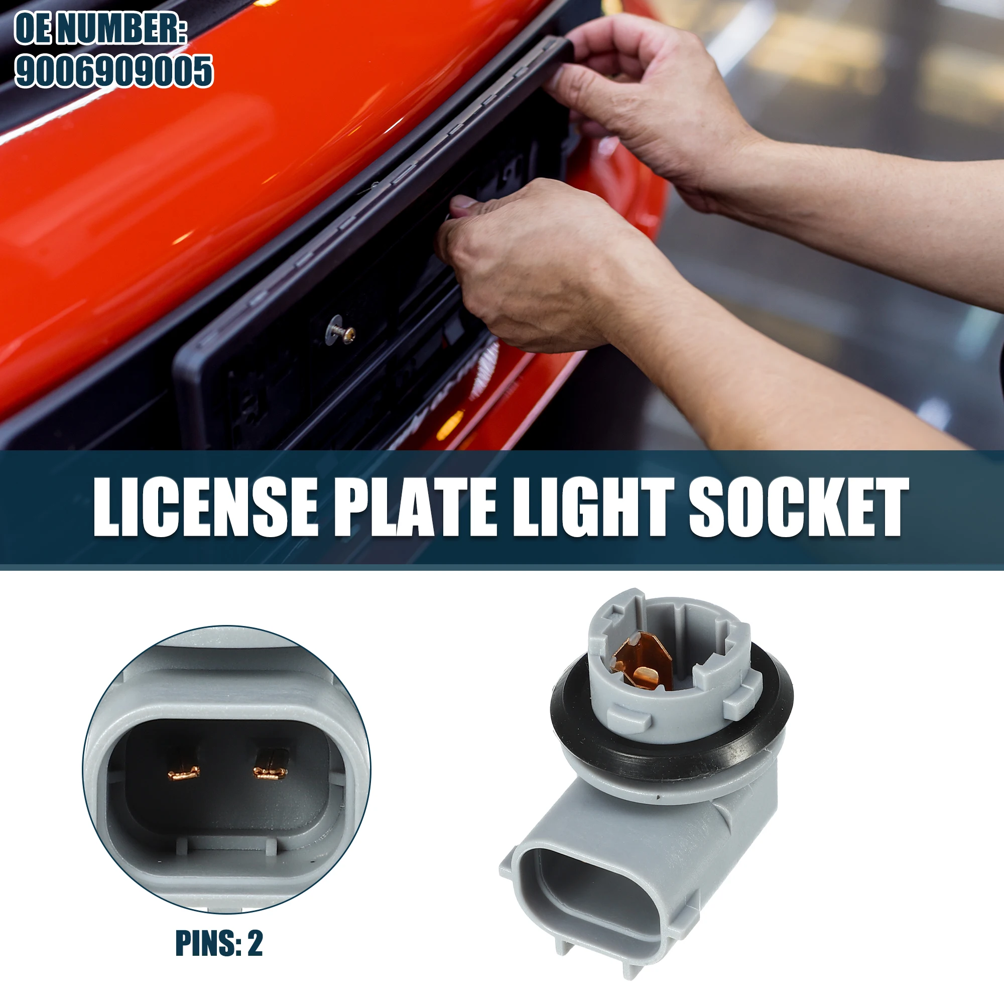 X Autohaux License Plate Light Socket for Toyota Tacoma 1995-2004 2 Pins No.9006909005