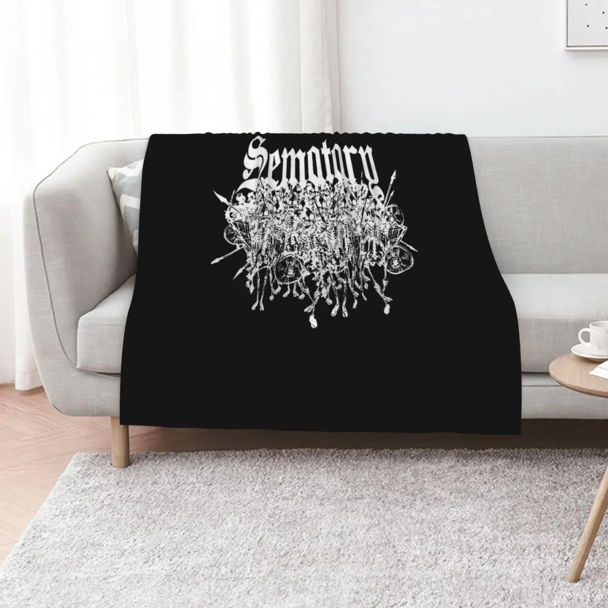 Sematary Logo Essential Throw Blanket Soft Big Flannel Fabric Warm manga Flannels For Decorative Sofa Blankets
