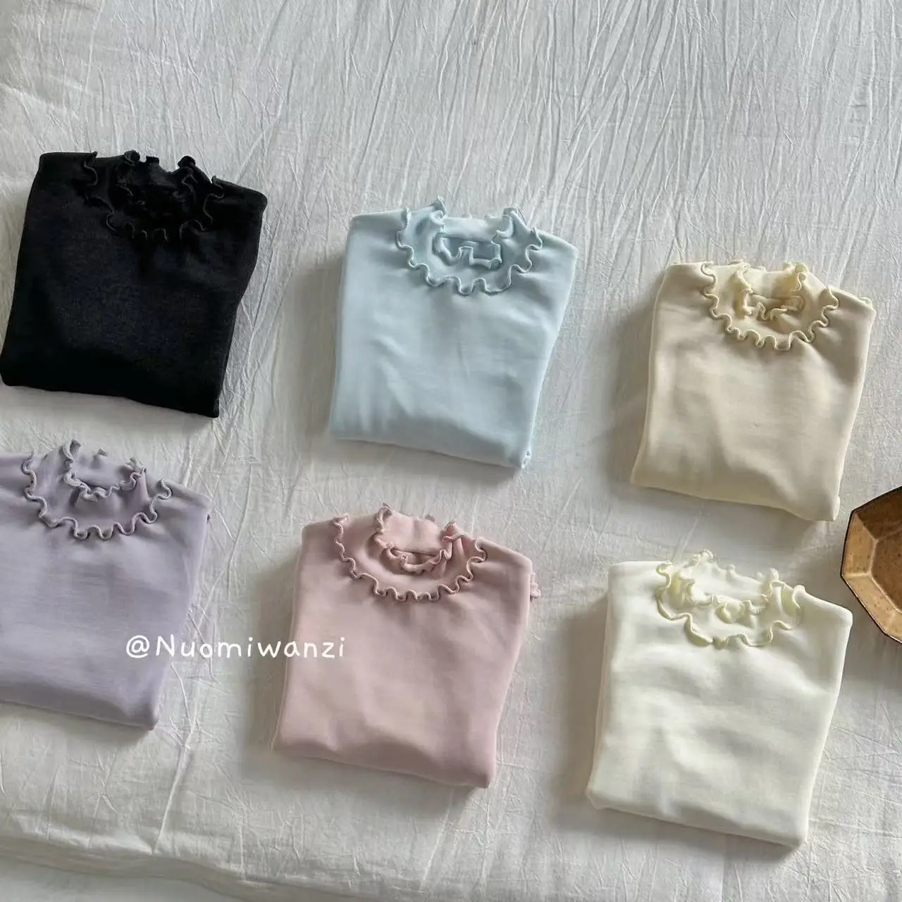 

Children's Clothing 2025 New Winter Girls' Versatile Medium-high Neck Double-layer Bottoming Shirt