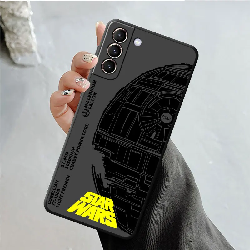 Phone Case for Samsung Galaxy S23 Ultra S24 Ultra S20 S22 Plus S21 FE S21 5G Disney Stars W-Wars Black Soft Cover Bumper Armor