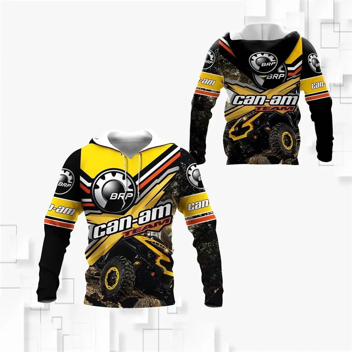 Brp Can-am's Latest Autumn-winter All-terrain 3D Racing-style Street Harajuku Y2K Top-level Men's Clothing with Hooded Pullover