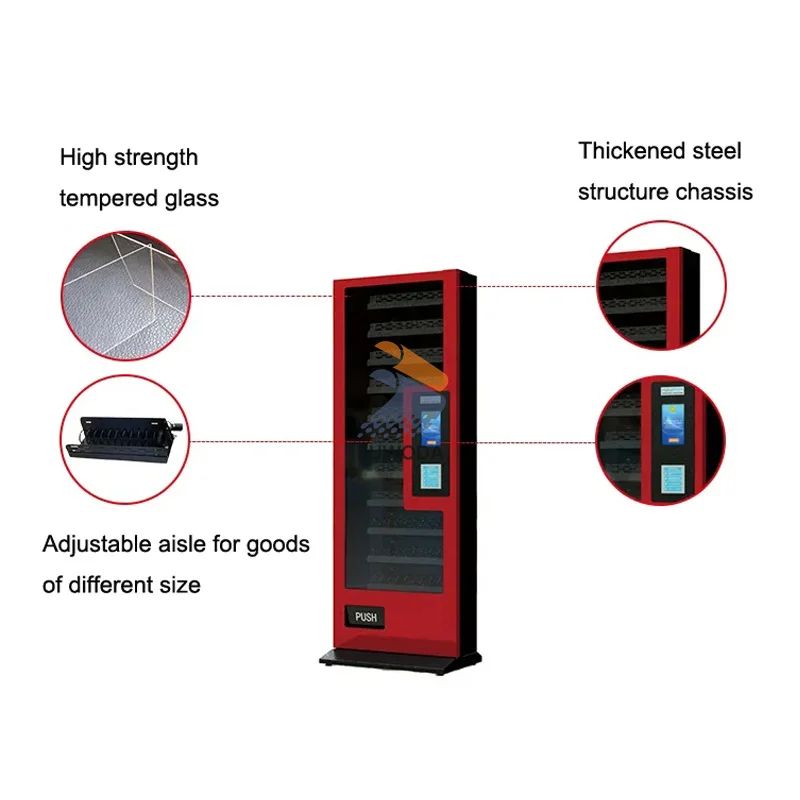 24 Hours Self-service Screw Out  11 Channel Vending Machine for Tissue Cigarette Baseball Smallware Drink and Snack