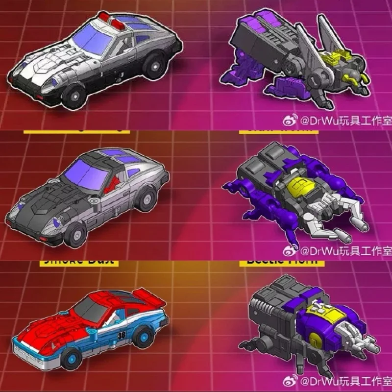 Dr.Wu 変身アクションフィギュア DW E-43 から E48 パトロールマン クラッシュホッパー シルバー ライトニング クロー ワーム スモーク ダスト ビートル ホーン おもちゃ