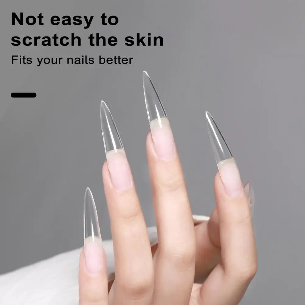 Fake Nails 240 Pcs of Transparent Shape False Nail Tips Full Cover Uv Gel Nails Extension for Great Tenacity Smooth Finish Nails