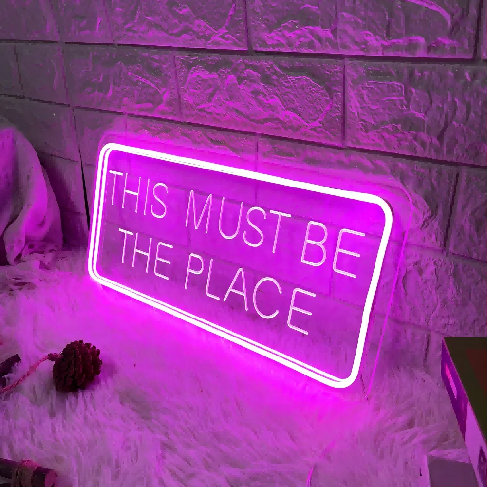 12 Colors This Must Be The Place Neon Sign Engrave Personal Custom Made Led Light For Living Room Decor Neon Letters on The Wall