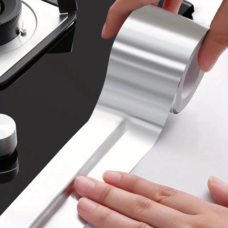 2pcs 0.1mm * 3cm * 10m aluminum foil tape pipeline flame retardant, thickened protective tape furnace waterproof