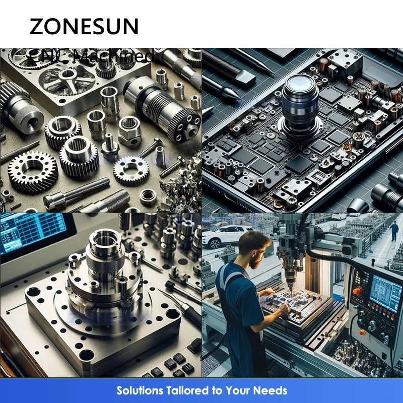 Torno de alumínio usinado protótipo de peças CNC personalizadas Zonesun ZS-CNC1