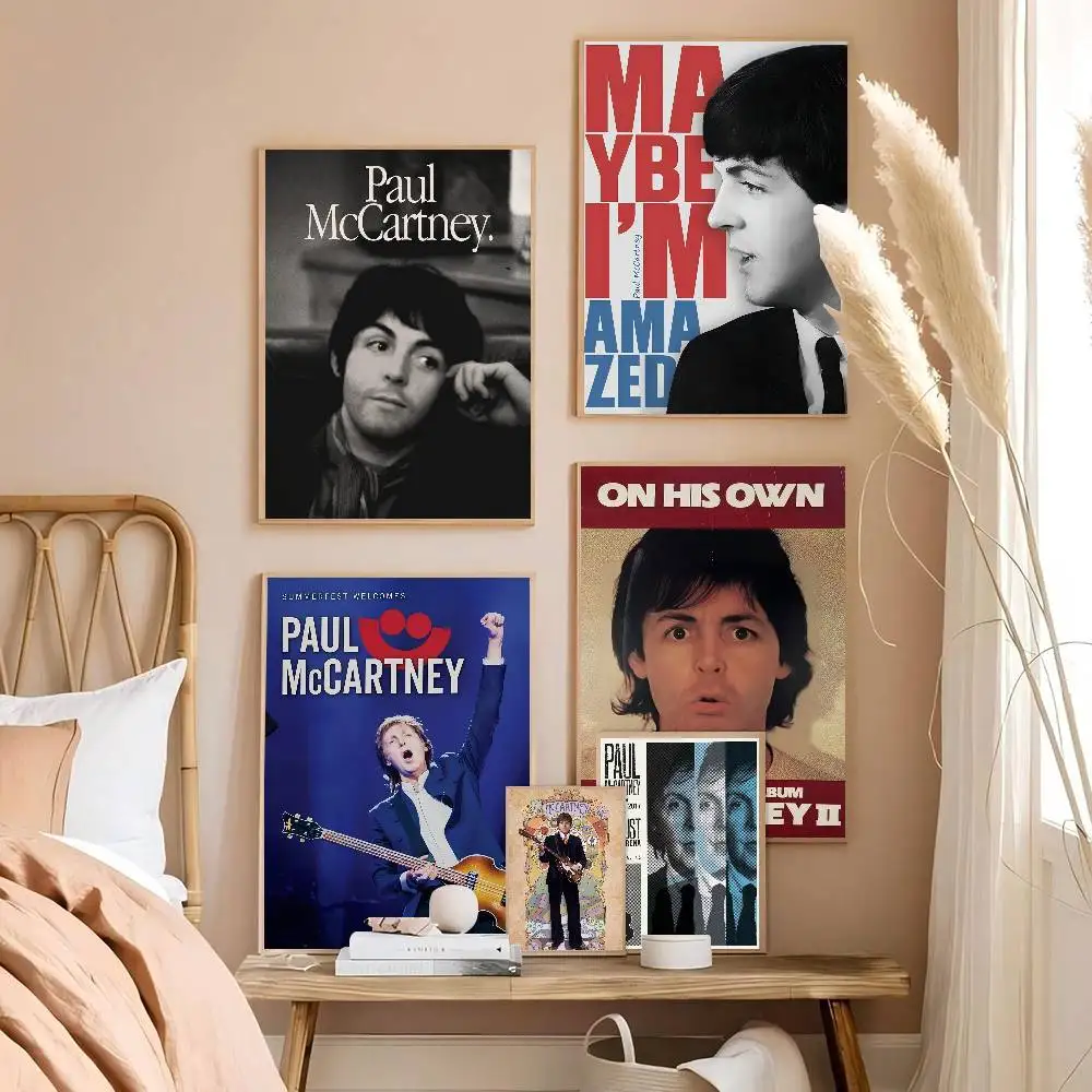 Singer Paul M-McCartney DIY Sticky Poster Waterproof Paper Sticker Coffee House Bar Stickers Wall Painting