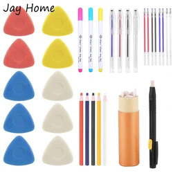 Sewing Fabric Chalk Tailors Chalk Pencil Dressmaker Heat Erasable Pens Disappearing Ink Fabric Marker Pen for Quilting Sewing