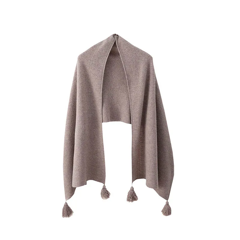 

ZYCZCXX100% шерстяной женский однотонный шарф-шаль с бахромой осенью и зимой 2025 года – теплый и модный зимой.