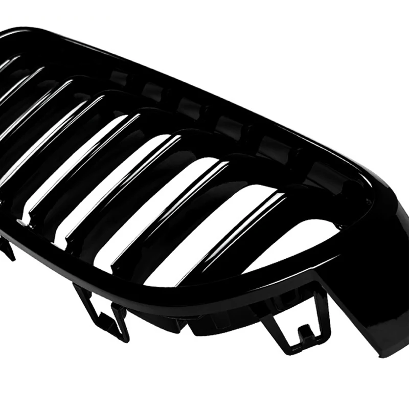 2PCS Front Bumper Hood Grilles Single And Double Line Style Upper Racing Grills Accessory For BMW 3 Series F30 F31 F35 2013-2019