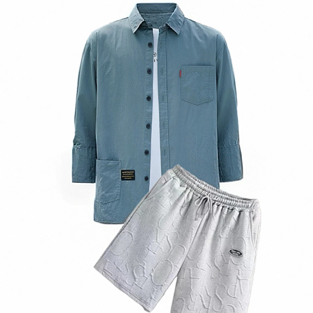 

men's summer set Fashion Base Men's Clothes tracksuit Comfortable Casual T shirt and Shorts Sets Running Sport Gym two-piece set